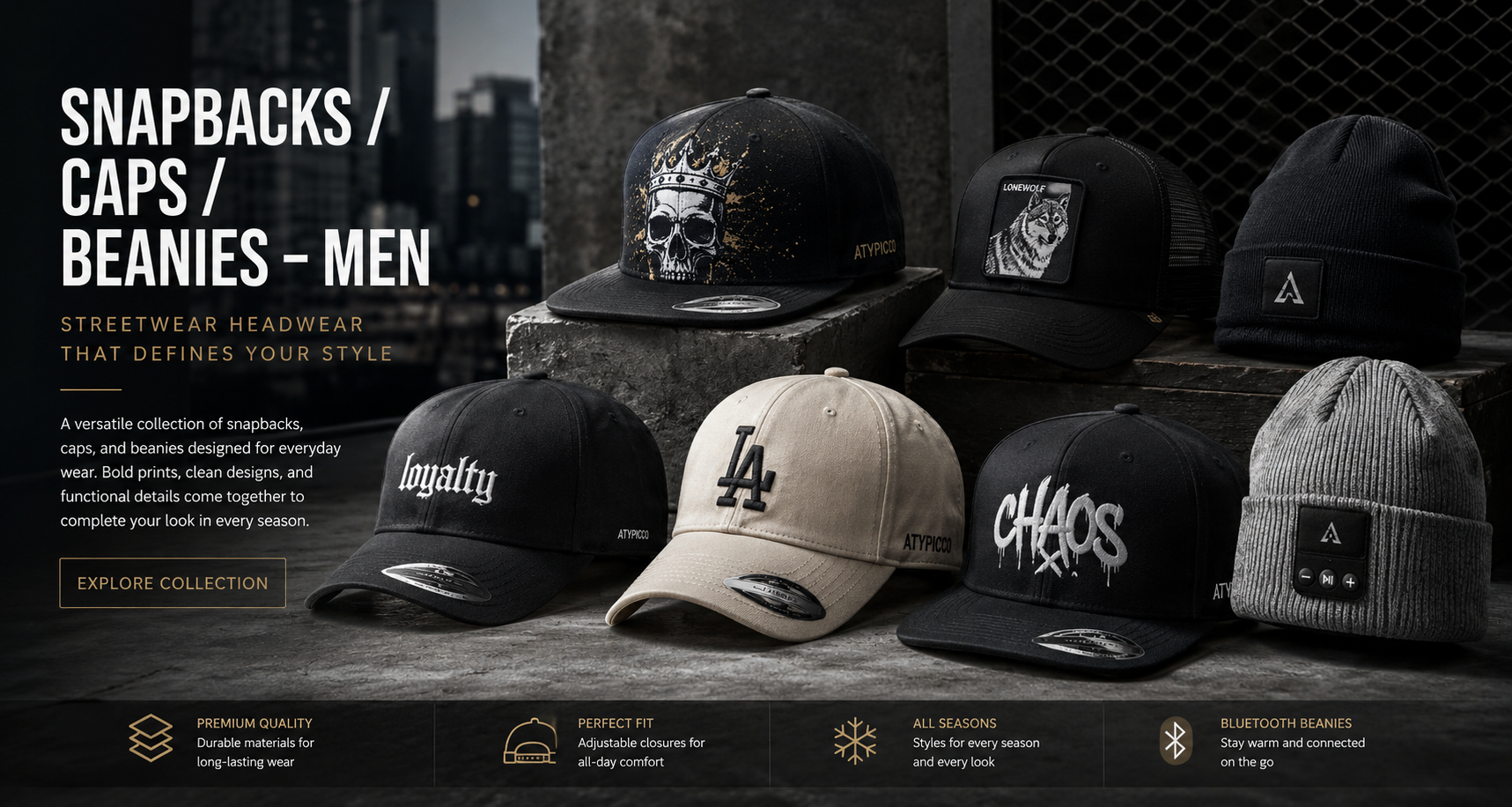 Snapbacks / Caps / Beanies - Men