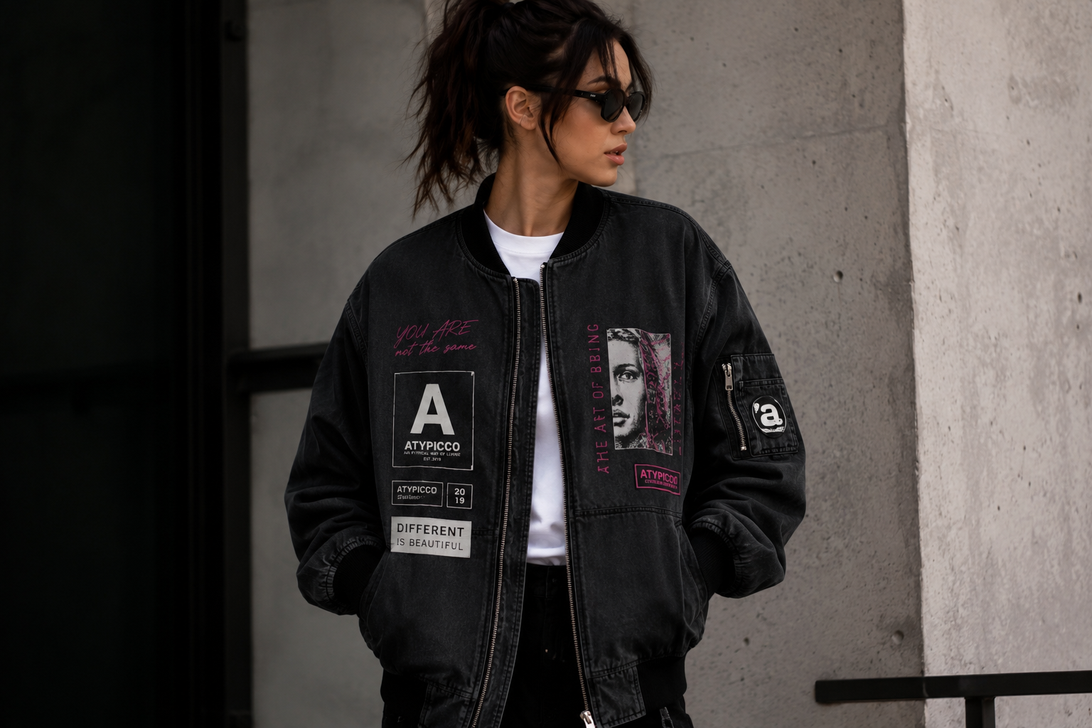 Street Style Jackets with Print or Patch - Women