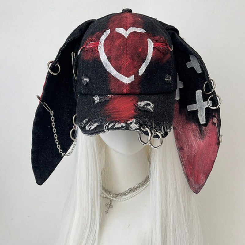 Rebel Bunny Graffiti Denim Snapback