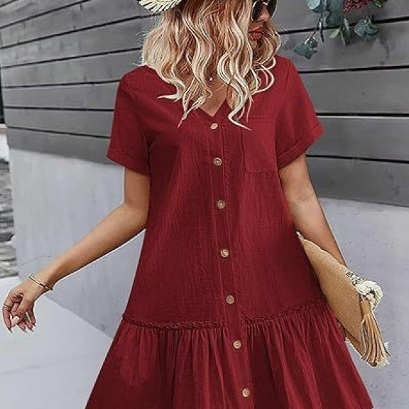 Loose Cotton Linen Summer Dress