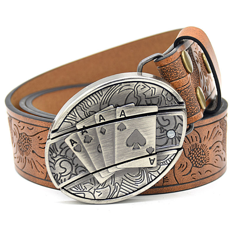 Vintage Engraved Leather Belt