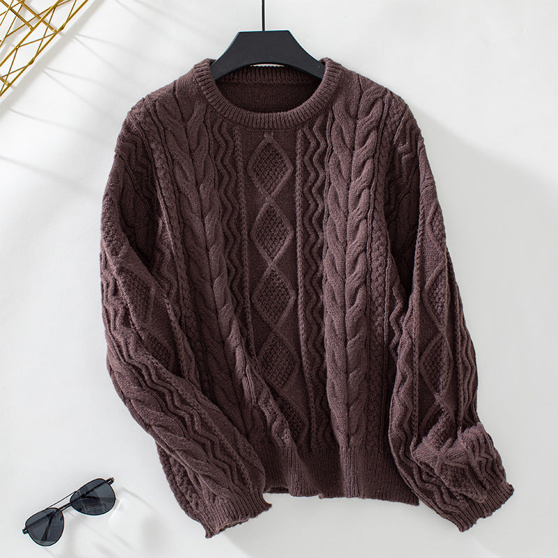 Retro Loose Long-Sleeve Sweater Top
