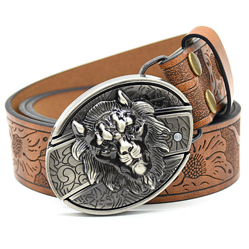 Vintage Engraved Leather Belt