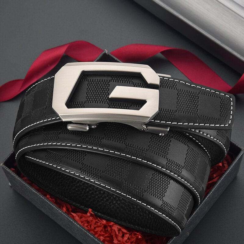 Leather Belt with Letter Engraving