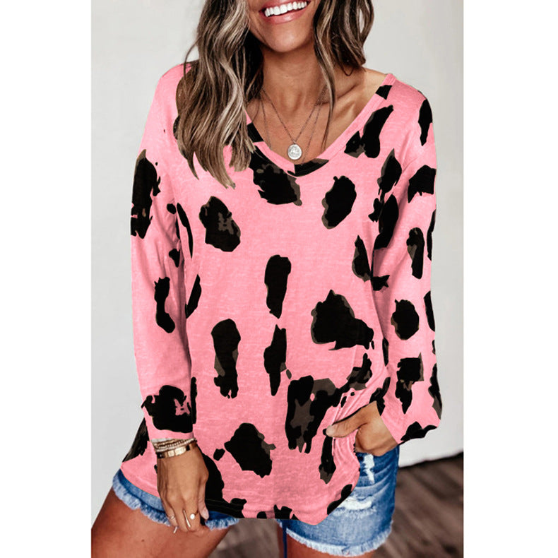 Loose Long Sleeve Printed T-Shirt