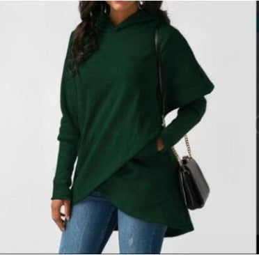 Autumn Winter Fleece Irregular Hoodie