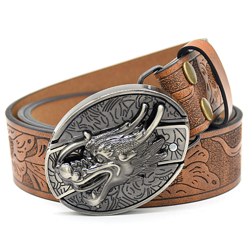 Vintage Engraved Leather Belt