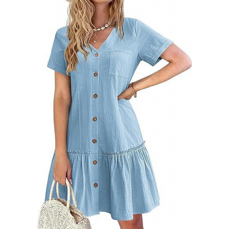 Loose Cotton Linen Summer Dress
