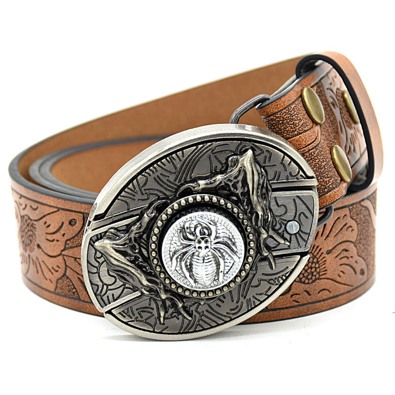 Vintage Engraved Leather Belt