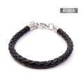 Titanium Steel & Leather Bracelet