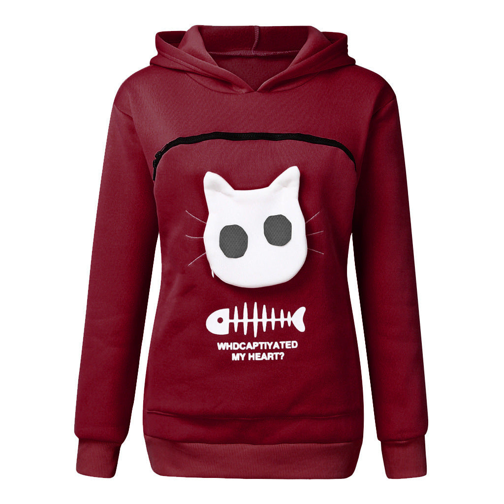 Cute Cat Pocket Hoodie