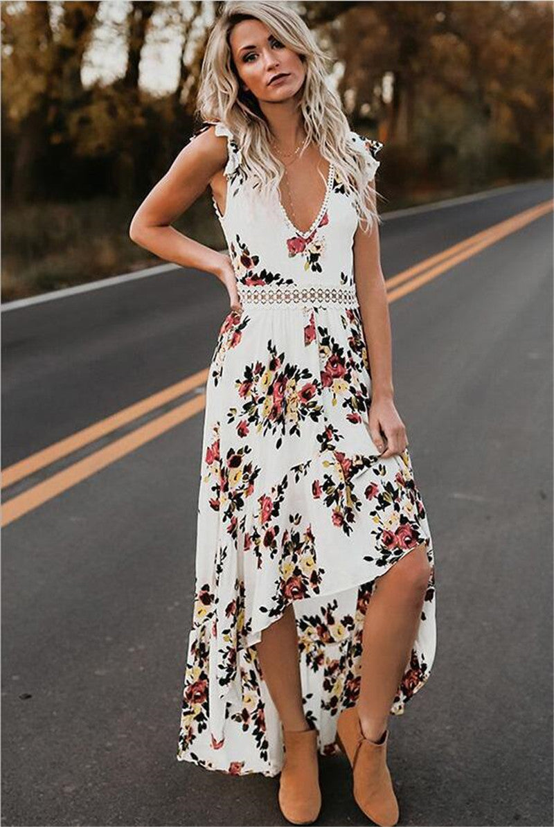 Sleeveless Printed Maxi Dress