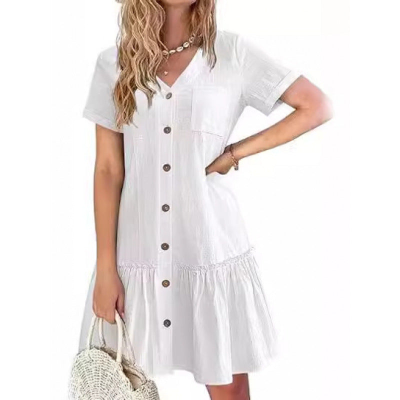Loose Cotton Linen Summer Dress