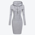 Cozy Autumn‑Winter Hooded Sweatshirt Dress