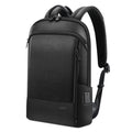 Layered Leather Backpack with USB Charging