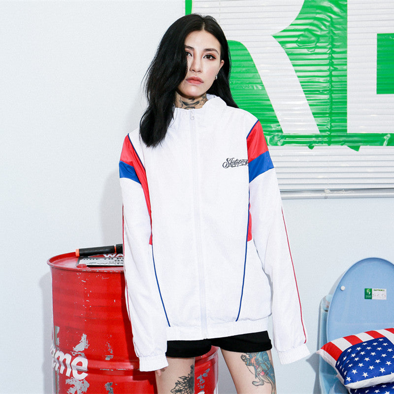 Contrast Stitching Windbreaker – Thin Hip Hop Streetwear Jacket