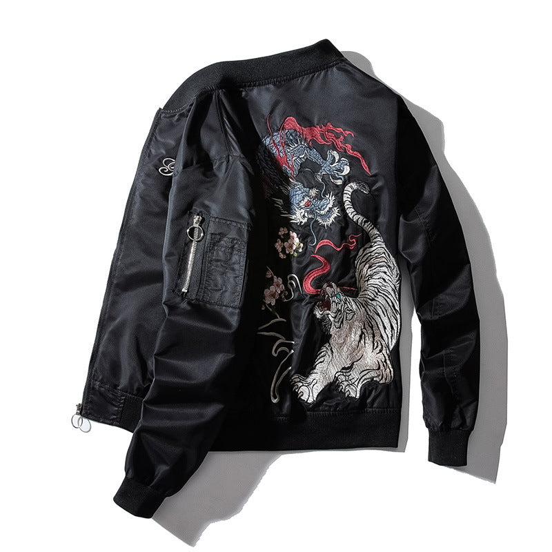 Embroidered Streetwear Bomber Jacket