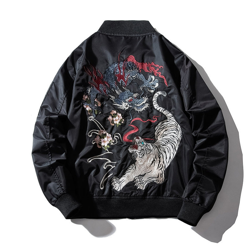 Embroidered Streetwear Bomber Jacket