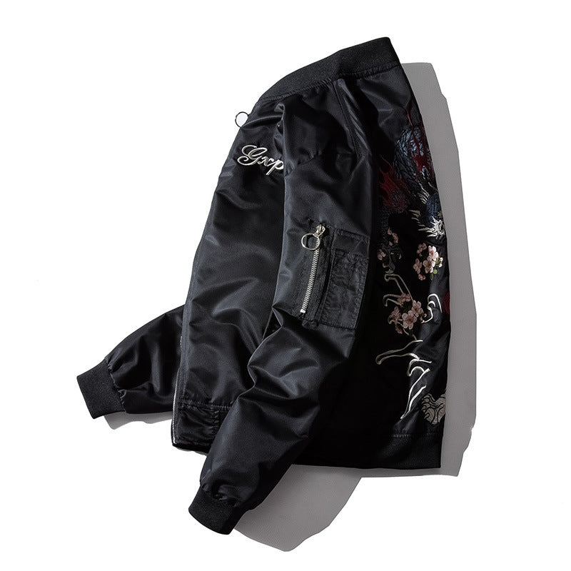Embroidered Streetwear Bomber Jacket