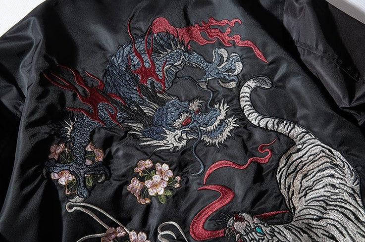 Embroidered Streetwear Bomber Jacket