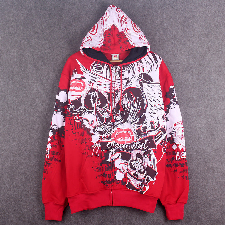 Fashionable Graffiti Zip-Up Hoodie Jacket