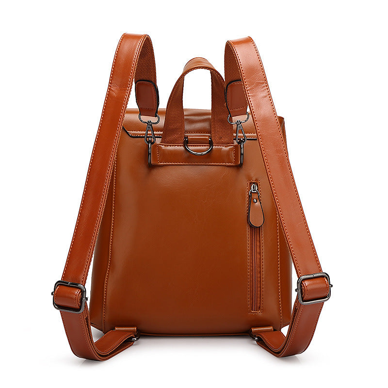 Genuine Leather Crossbody Backpack