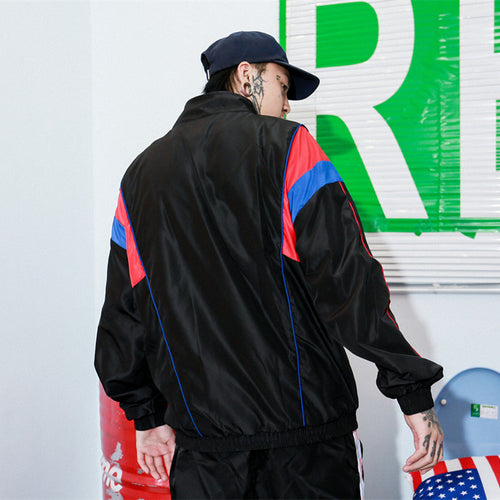 Contrast Stitching Windbreaker – Thin Hip Hop Streetwear Jacket