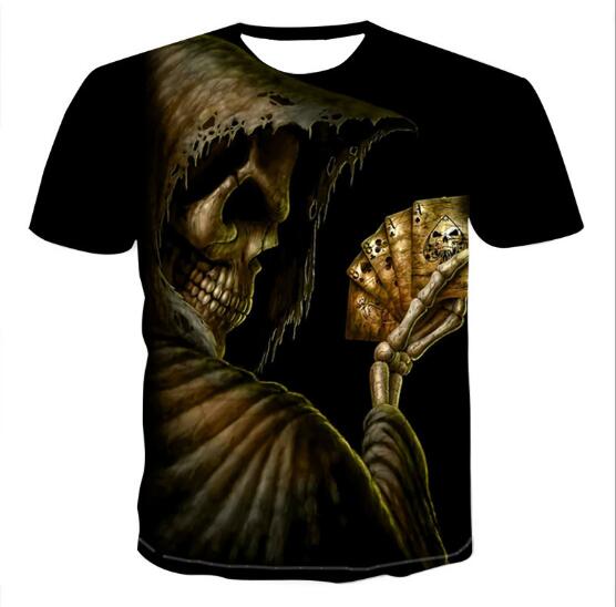 3D Skull Graphic T-Shirt