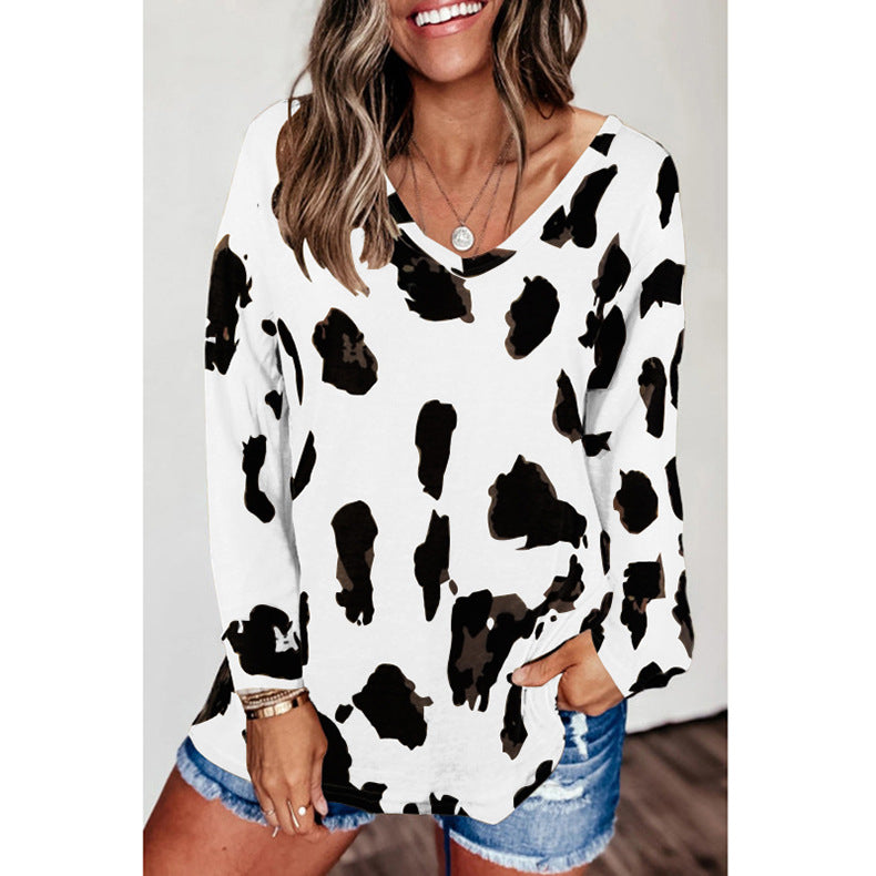 Loose Long Sleeve Printed T-Shirt