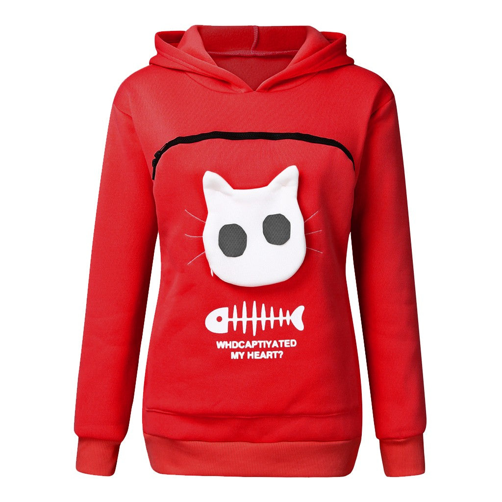 Cute Cat Pocket Hoodie