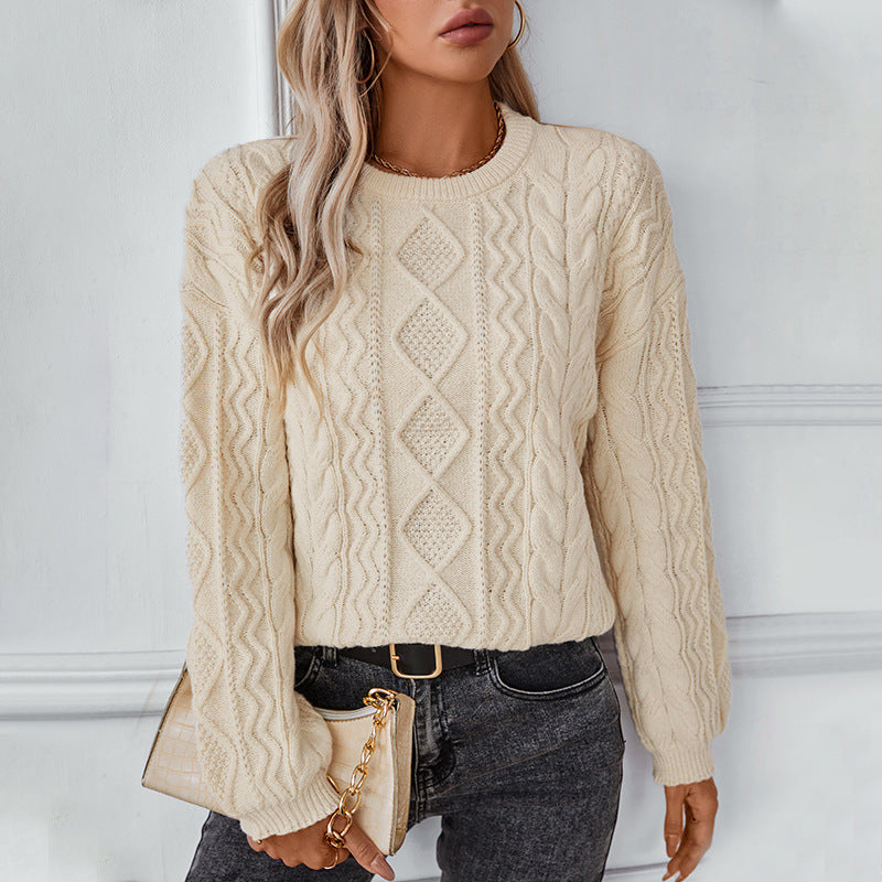 Retro Loose Long-Sleeve Sweater Top