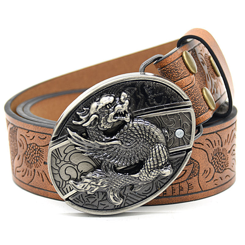Vintage Engraved Leather Belt