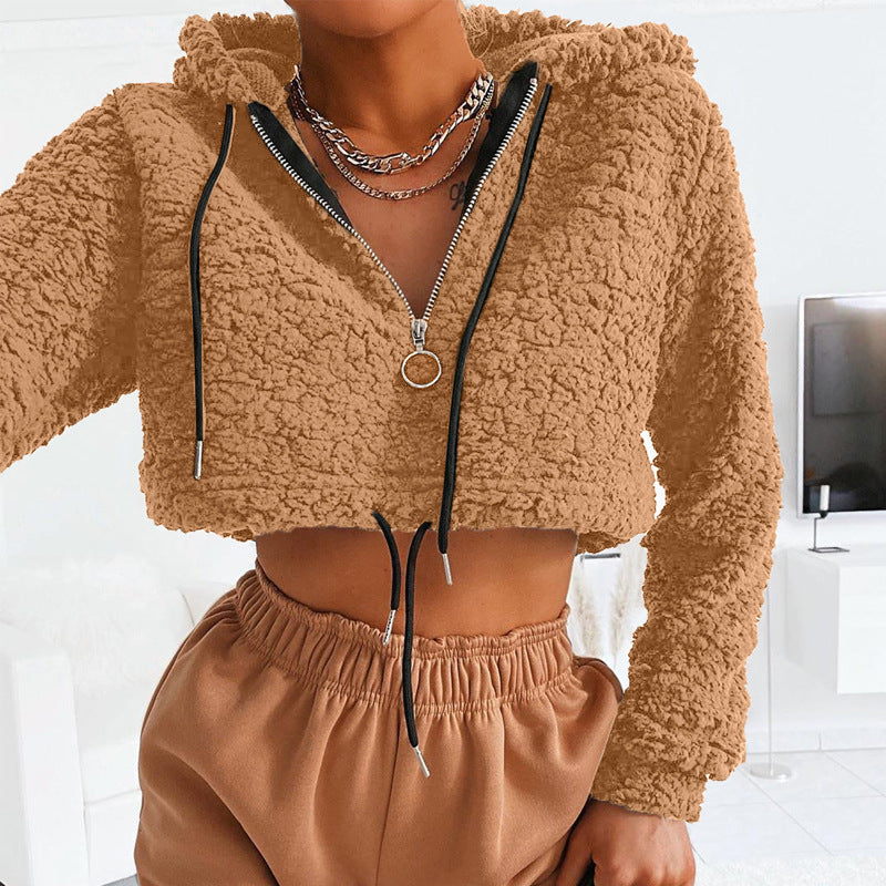 Cropped Teddy Hoodie