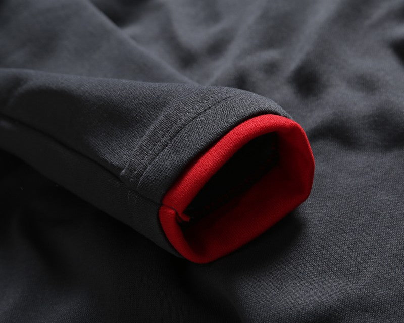 Contrast Panel Oblique Zip Sweatshirt