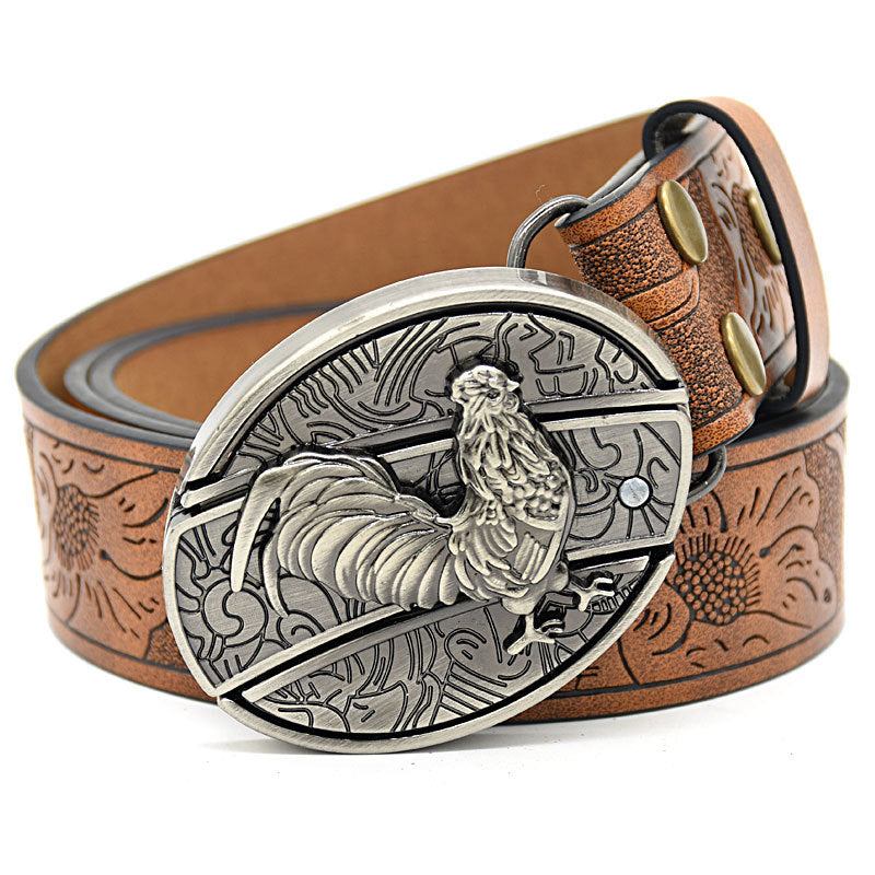 Vintage Engraved Leather Belt