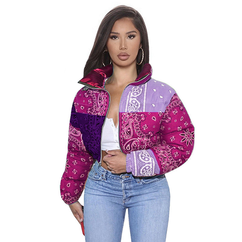 Arctic Bloom Women’s Cotton Puffer Jacket