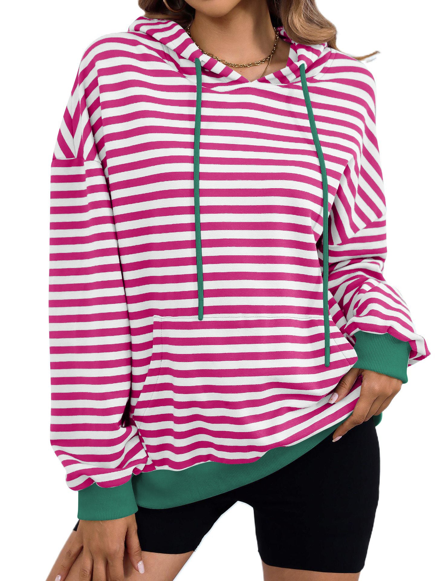 Loose Striped Oversized Hoodie