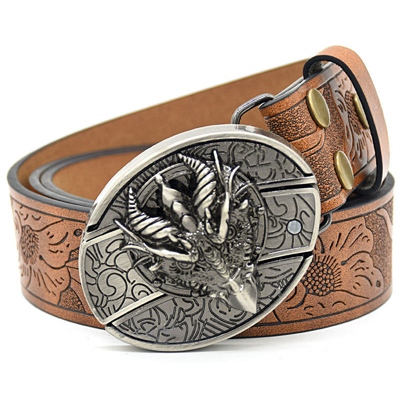 Vintage Engraved Leather Belt