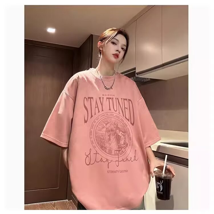 Suede Velvet Short-Sleeve Summer T-Shirt