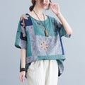 Ethnic Print Loose Short Sleeve T-Shirt