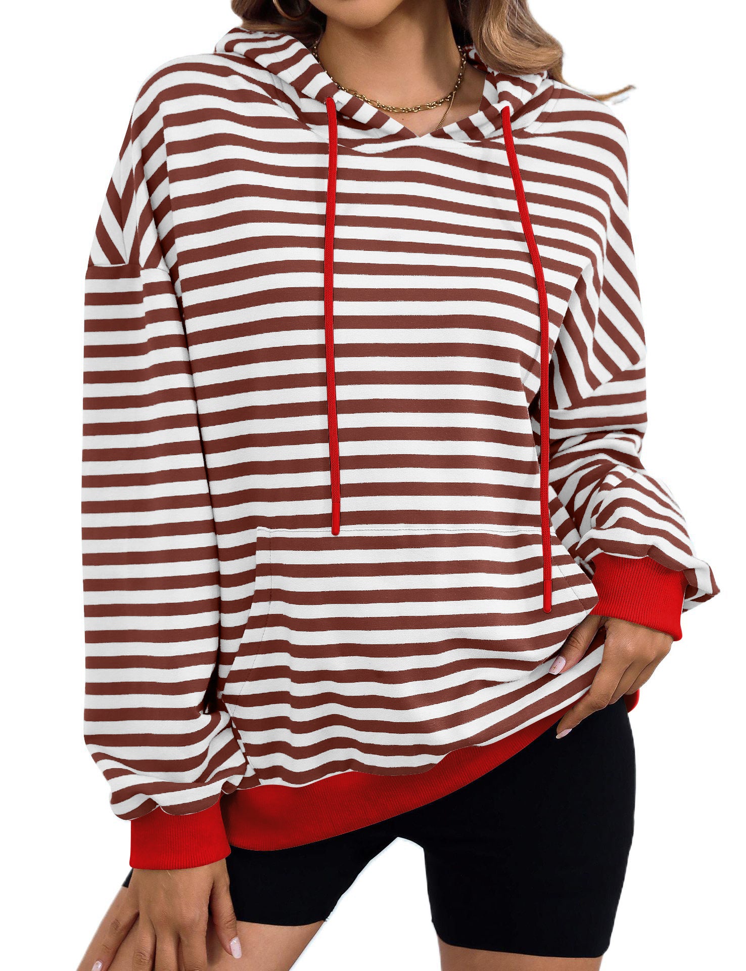 Loose Striped Oversized Hoodie