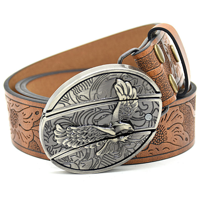 Vintage Engraved Leather Belt