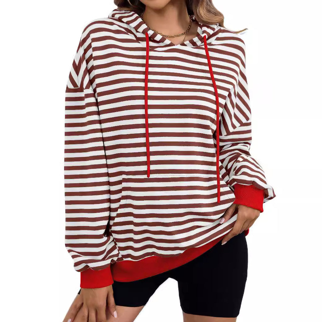 Loose Striped Oversized Hoodie