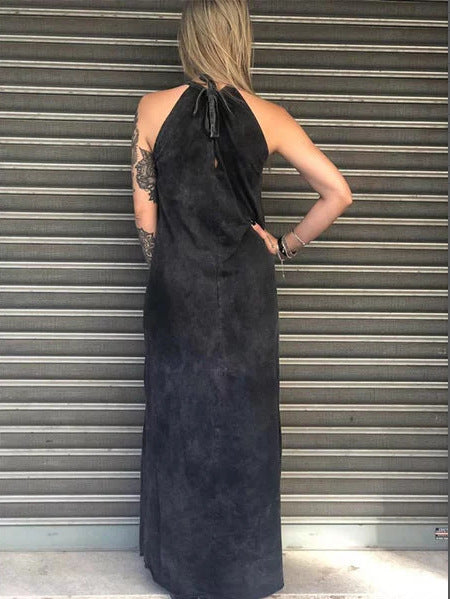 Skull Print Slim Fit Maxi Dress