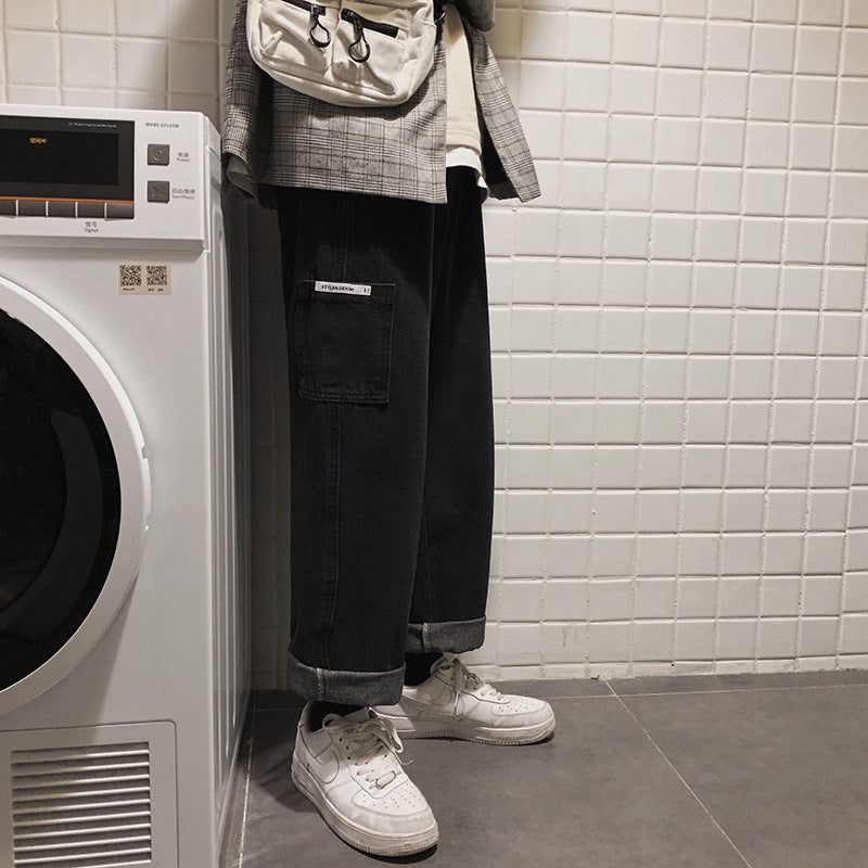 Straight Leg Cargo Jeans