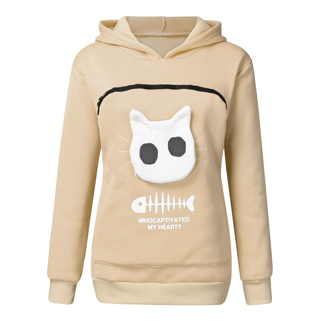 Cute Cat Pocket Hoodie