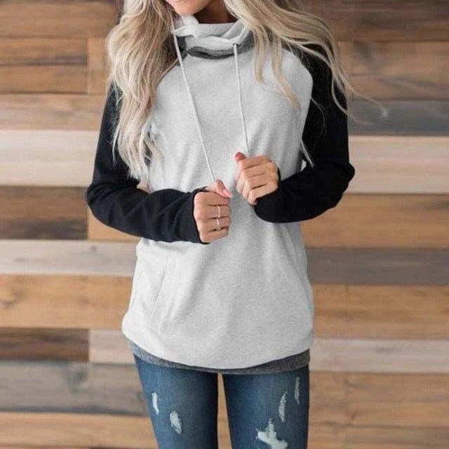 Diagonal Zip-Up Hoodie
