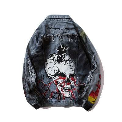 European Street Graphic Denim Jacket