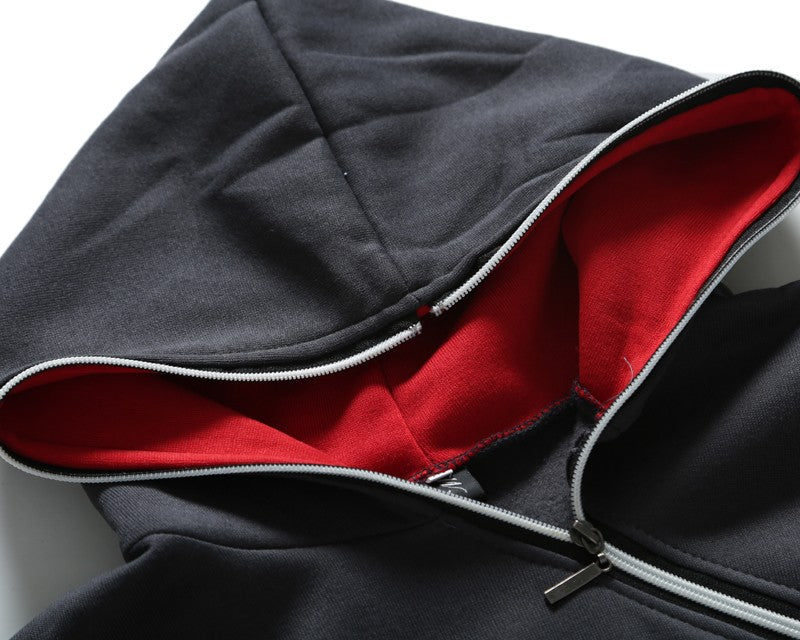 Contrast Panel Oblique Zip Sweatshirt