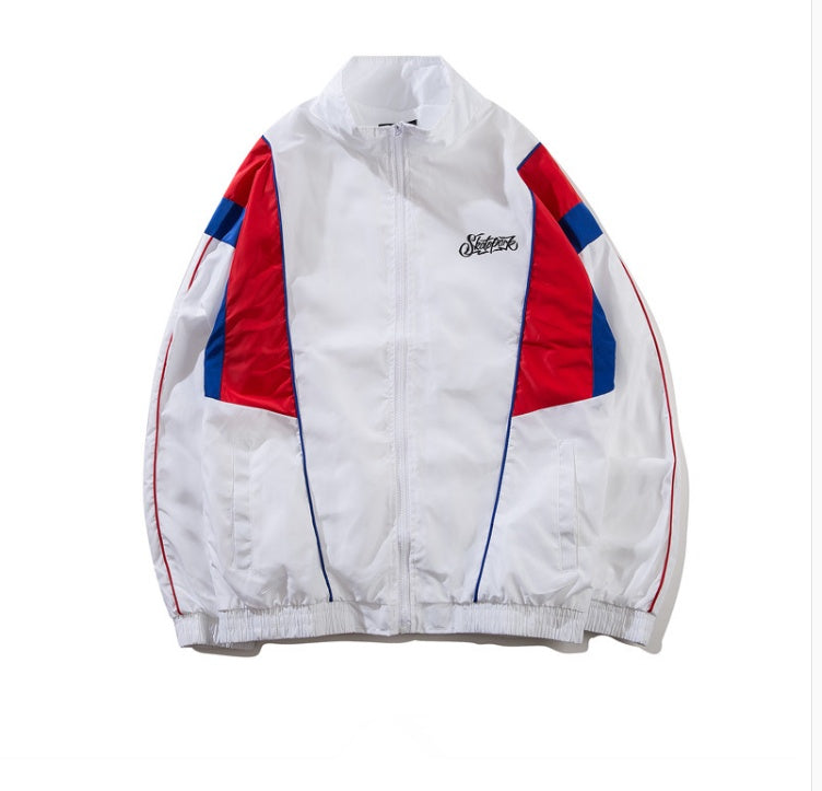 Contrast Stitching Windbreaker – Thin Hip Hop Streetwear Jacket
